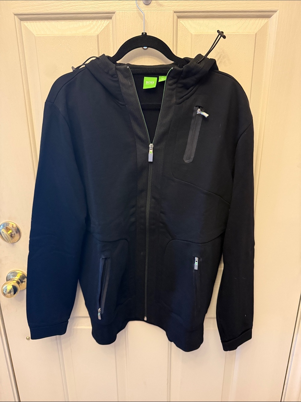 Boss Black Zip-Up Hoodie with Hood